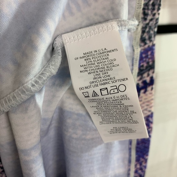 PrAna Boost Printed Tank Top Blue Knitta Women’s Sz Large - Picture 5 of 5